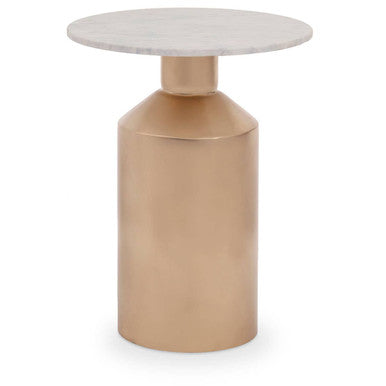 Amira Marble Top Gold Base Side Table.