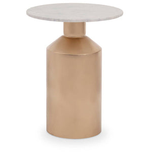 Amira Marble Top Gold Base Side Table