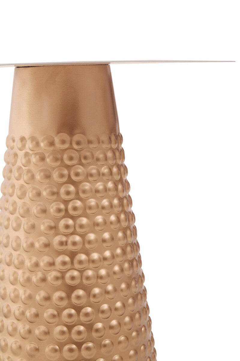 Amira White Top Gold Base Side Table