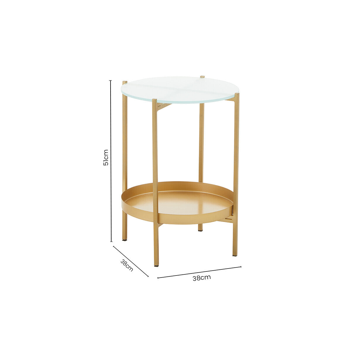 Pali Two Tier Glass And Iron Side Table