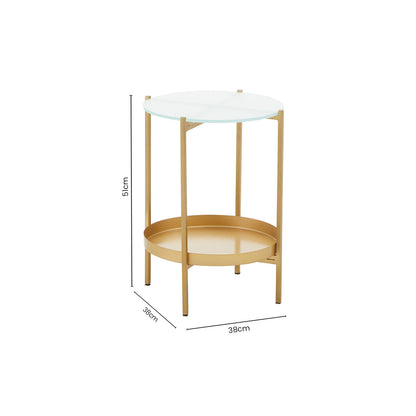 Pali Two Tier Glass And Iron Side Table