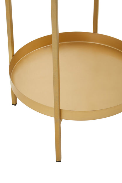 Pali Two Tier Glass And Iron Side Table