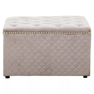 Zamora Square Mink Velvet Ottoman