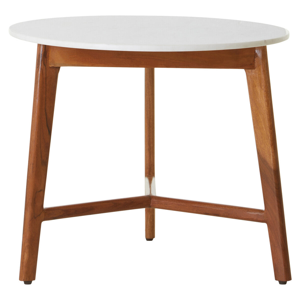 Myan White Marble Round Side Table