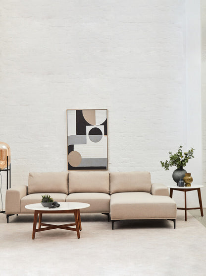 Myan White Marble Round Side Table