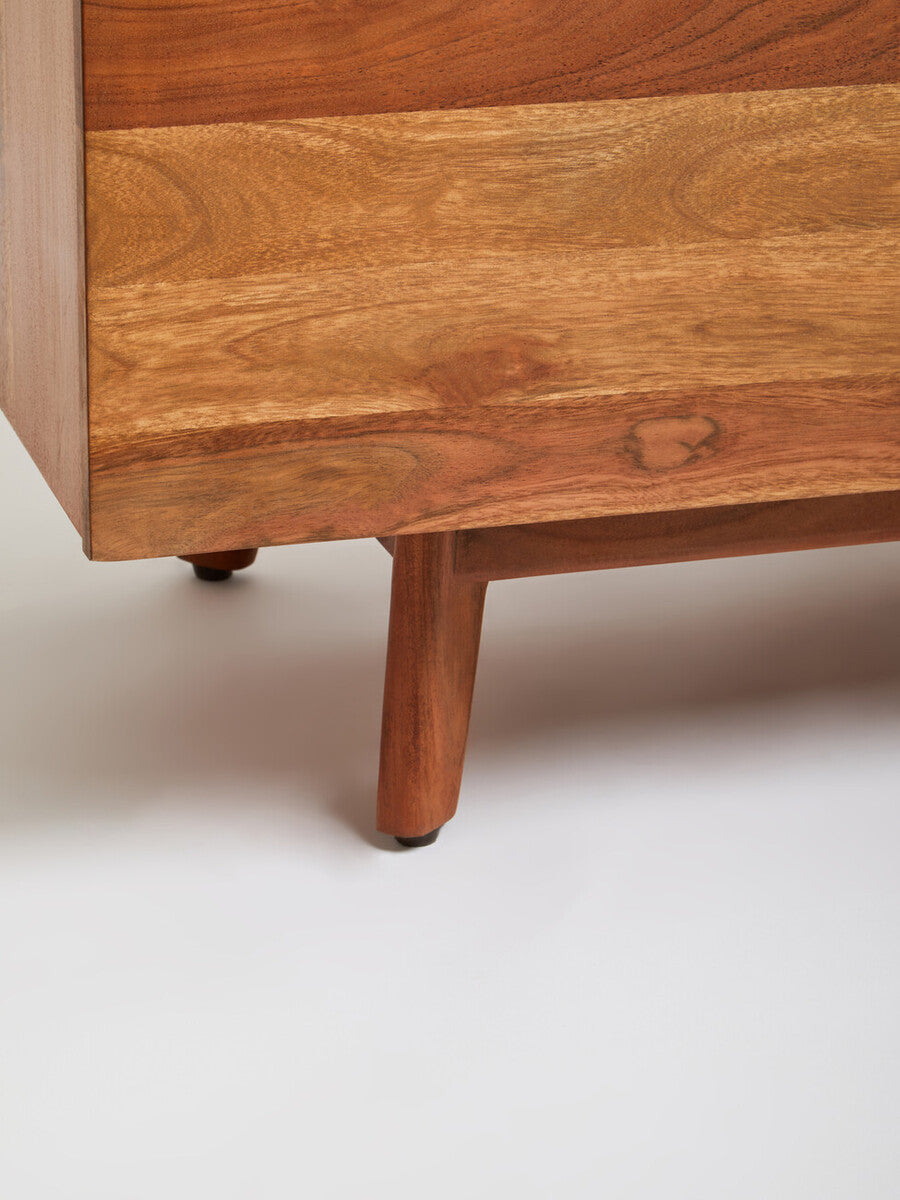 Myan Acacia Wood and White Marble Media Unit - Image 17