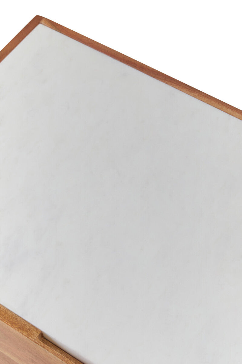 Myan Acacia Wood and White Marble Media Unit - Image 20