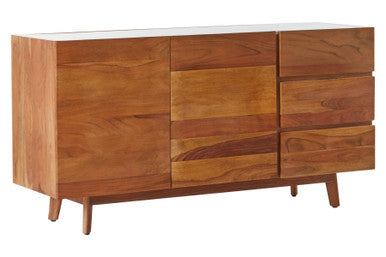 Myan 3 Drawer White Marble Sideboard