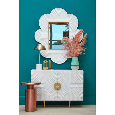 Saras Two Door White and Gold Mango Wood Sideboard - Image 5