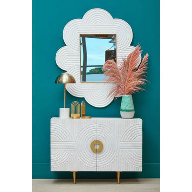 Saras Two Door White and Gold Mango Wood Sideboard - Image 7