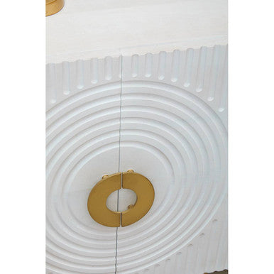 Saras Two Door White and Gold Mango Wood Sideboard - Image 9
