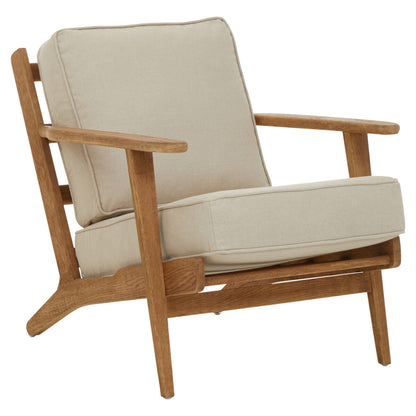 Hector Natural Linen And Oak Armchair