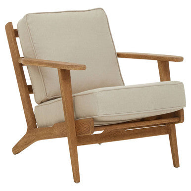 Hector Natural Linen And Oak Armchair