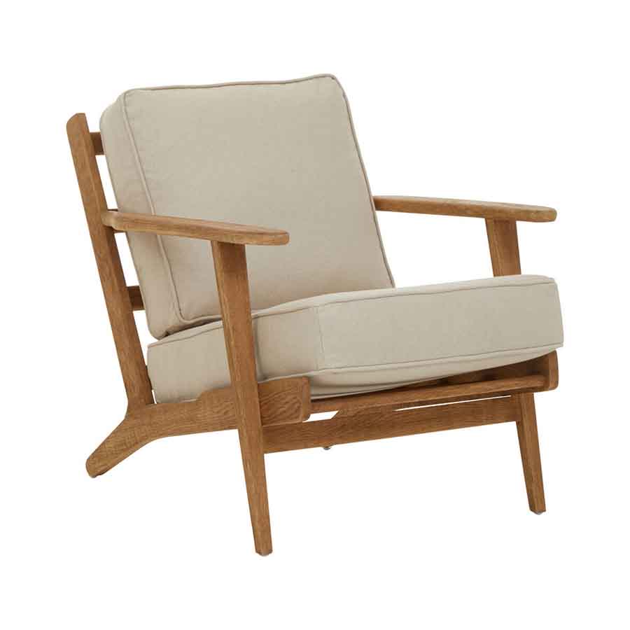 Hector Natural Linen And Oak Armchair