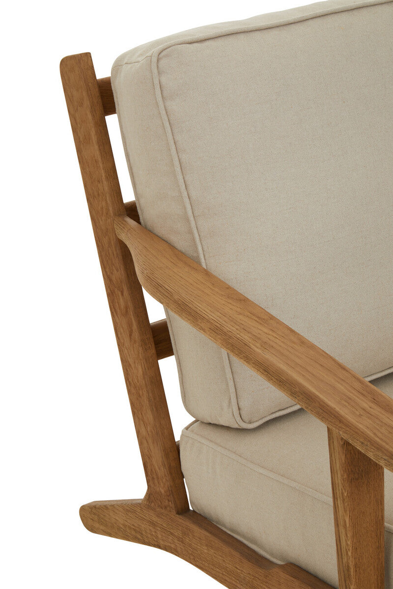 Hector Natural Linen and Oak Wood Armchair - Image 8