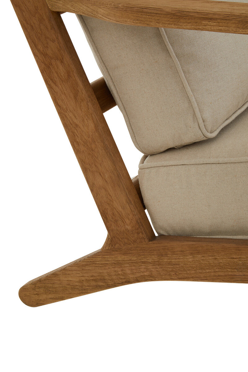 Hector Natural Linen and Oak Wood Armchair - Image 10