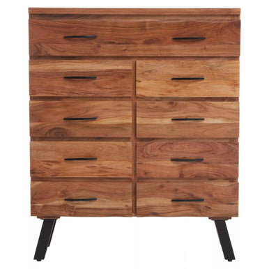 Nashik 9 Drawer Acacia Wood Chest