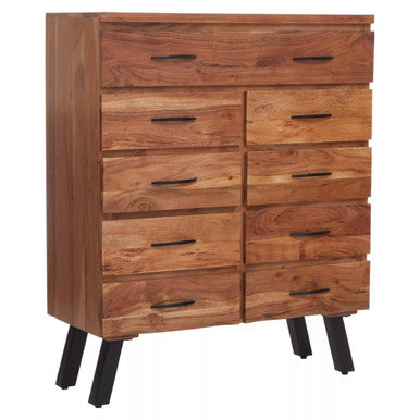 Nashik 9 Drawer Acacia Wood Chest