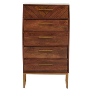 Gaya Natural Mango Wood 5 Drawer Chest