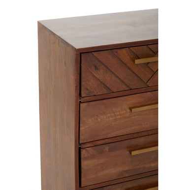 Gaya Mango Wood Chest of 5 Drawers - Image 6