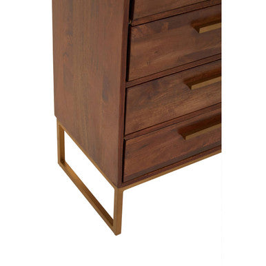 Gaya Mango Wood Chest of 5 Drawers - Image 8