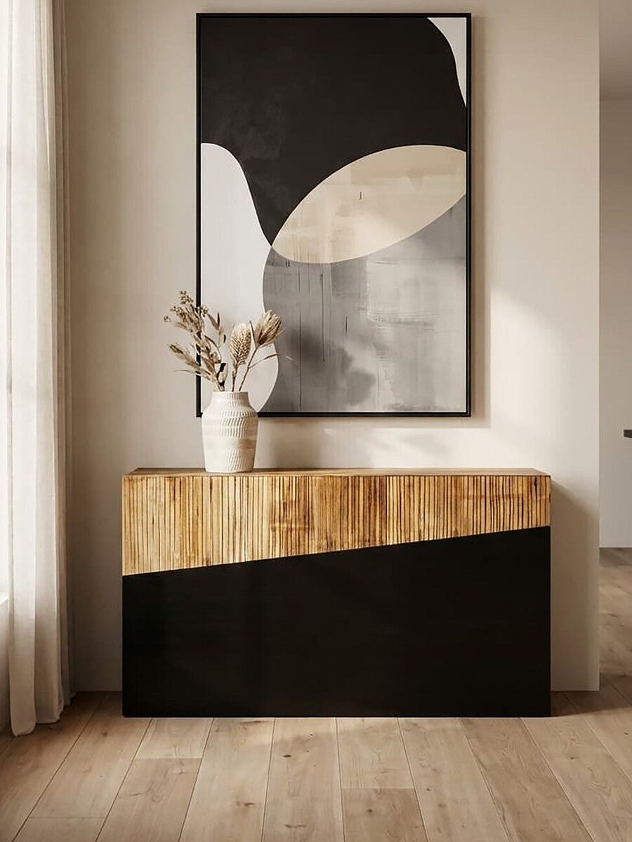 Ebony and Natural Console Table, Gabor