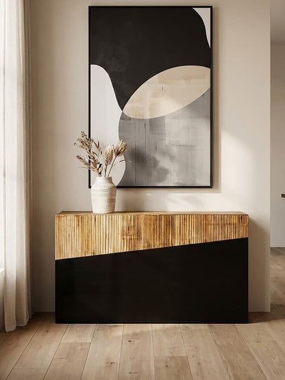 Ebony and Natural Console Table, Gabor