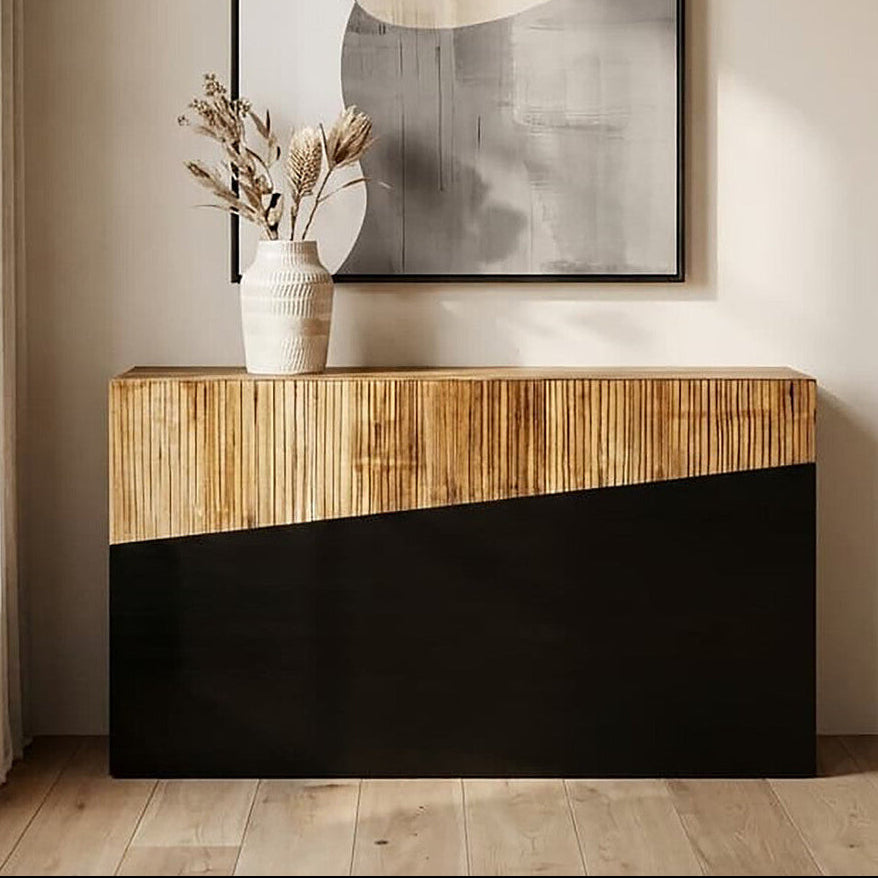 Ebony and Natural Console Table, Gabor