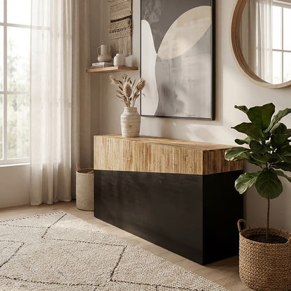 Ebony and Natural Console Table, Gabor