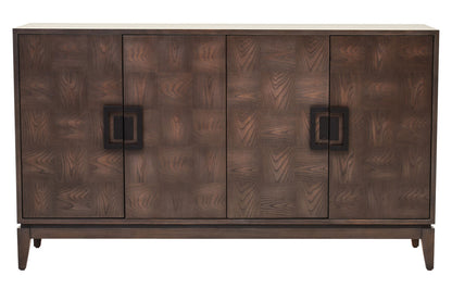 Dimaro Antique Grey Elm Wood Veneer 4 Door Sideboard