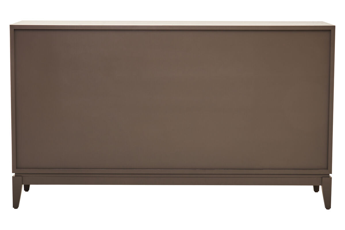 Dimaro Antique Grey Elm Wood Veneer 4 Door Sideboard