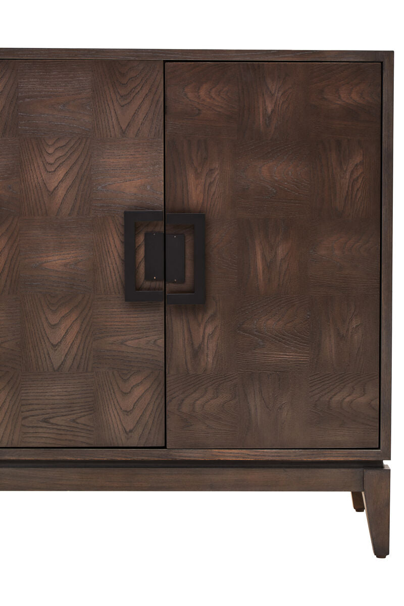 Dimaro Antique Grey Elm Wood Veneer 4 Door Sideboard