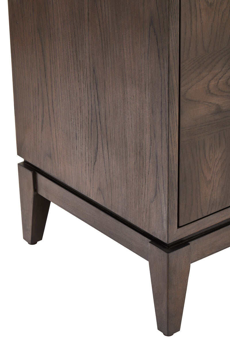 Dimaro Antique Grey Elm Wood Veneer 4 Door Sideboard