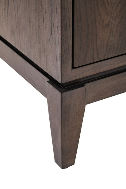 Dimaro Antique Grey Elm Wood Veneer 4 Door Sideboard