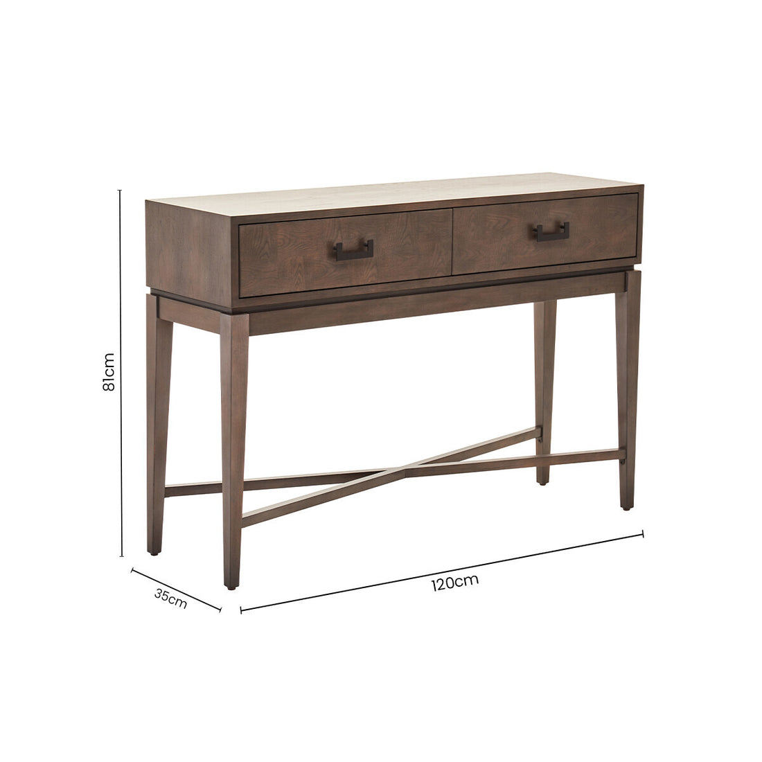 Dimaro Antique Grey Two Drawer Console Table