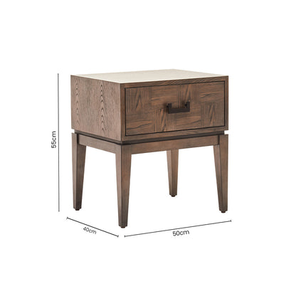 Dimaro Antique Grey One Drawer Side Table