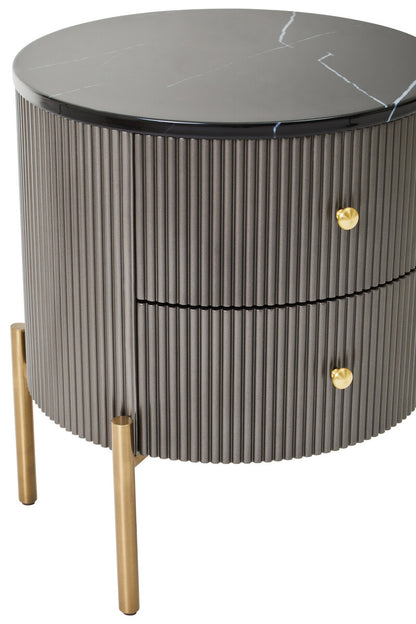 Dervio Two Drawer Marble Top Chest