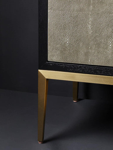 Deruta Grey Shagreen Effect 4 Door Sideboard - Image 7
