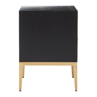 Deruta Two Drawer Grey Shagreen Effect Side Table