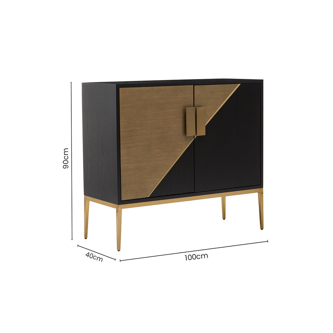 Davoli Black and Gold Two Door Sideboard - Image 11