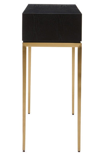 Davoli Black and Gold Console Table with 1 Drawer
