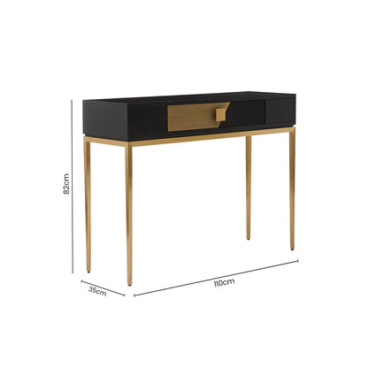 Davoli Black and Gold Console Table with 1 Drawer