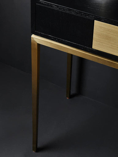 Davoli Black and Gold Console Table with 1 Drawer