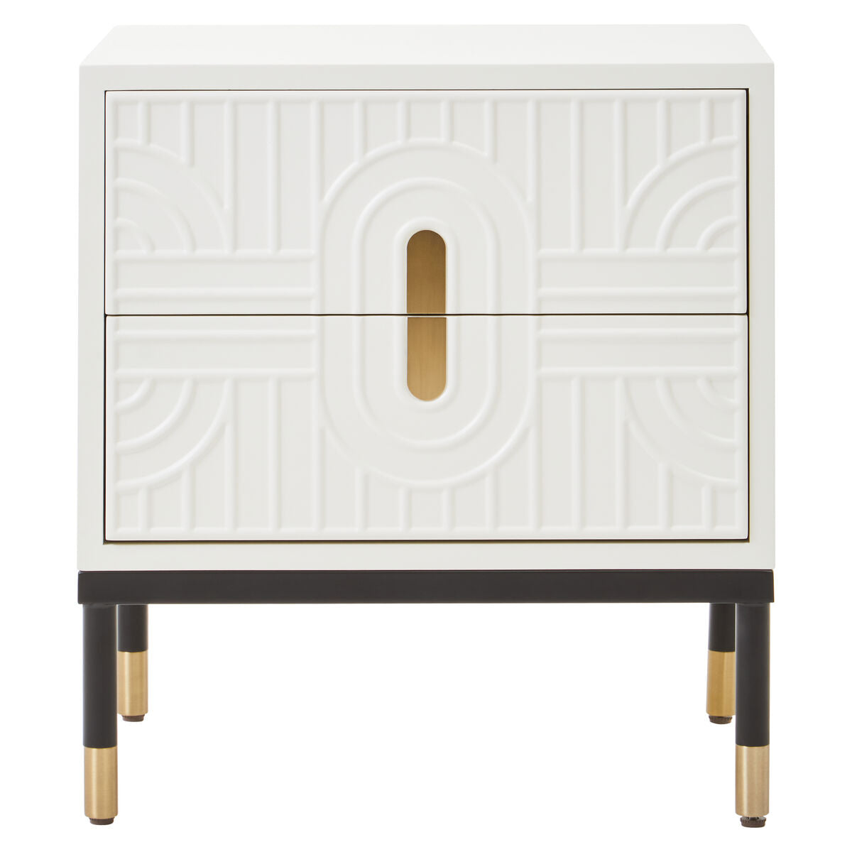 Danta 2 Drawer Side Table in Off White - Image 2