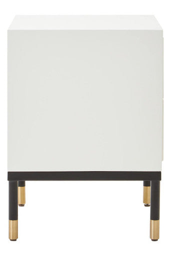 Danta 2 Drawer Side Table in Off White - Image 6