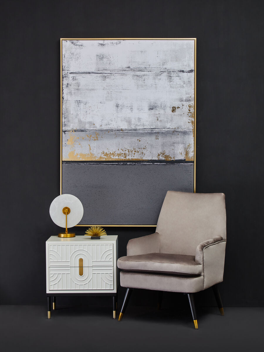 Danta 2 Drawer Side Table in Off White - Image 3