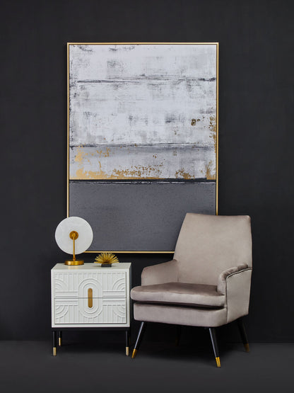 Danta 2 Drawer Side Table in Off White - Image 3