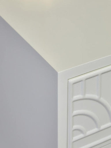 Danta 2 Drawer Side Table in Off White - Image 10