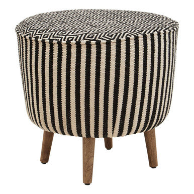 Cefena Striped Footstool