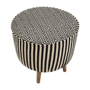Cefena Striped Footstool